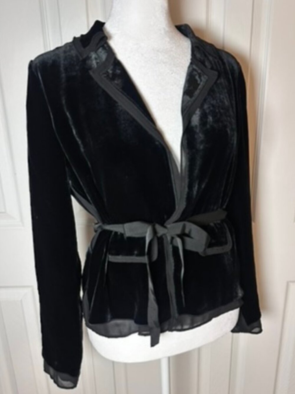 J Crew Silk Velour Cardigan Sweater Belted Size 4P